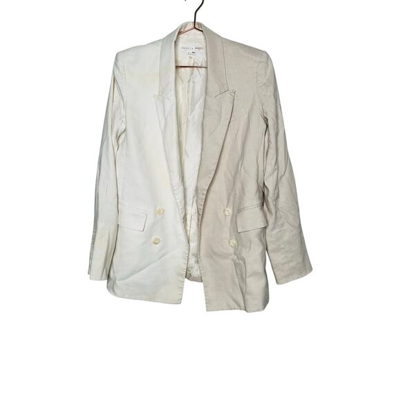 VERONICA BEARD Off-White Tan Two-Toned Braeton Dickey Jacket Blazer Size 8 - Picture 6 of 14